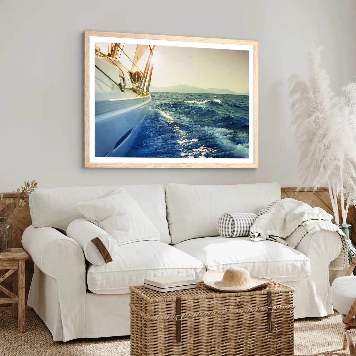 Een poster in een licht eiken lijst - Voor het avontuur - 70x50 cm