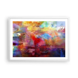 Poster in een witte lijst - Kijk in de regenboog - 70x50 cm