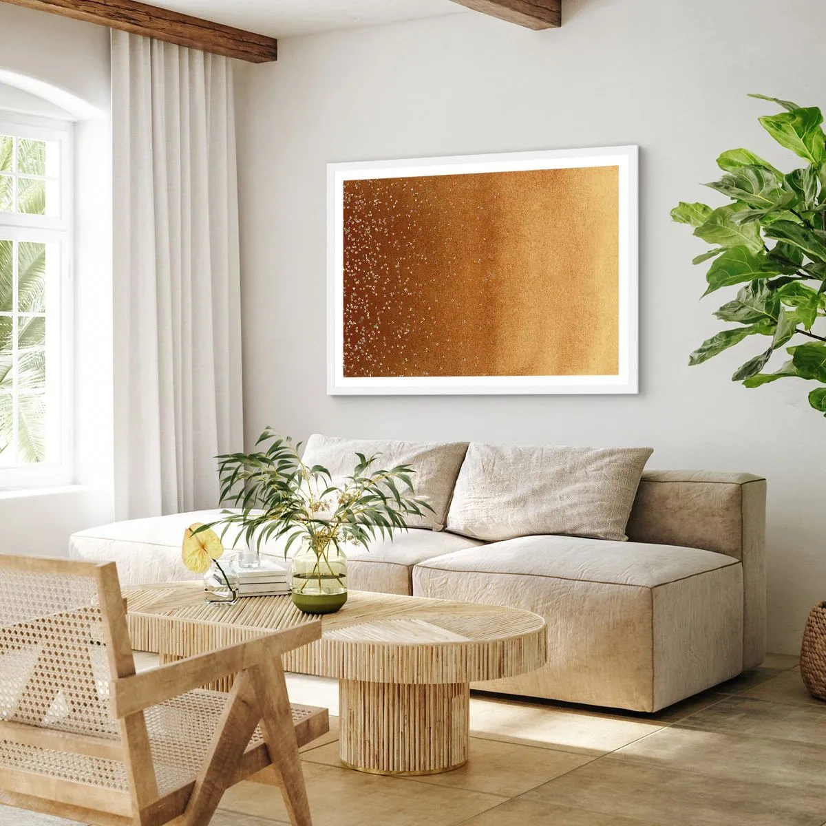 Poster in een witte lijst - De geboorte van het licht - 91x61 cm