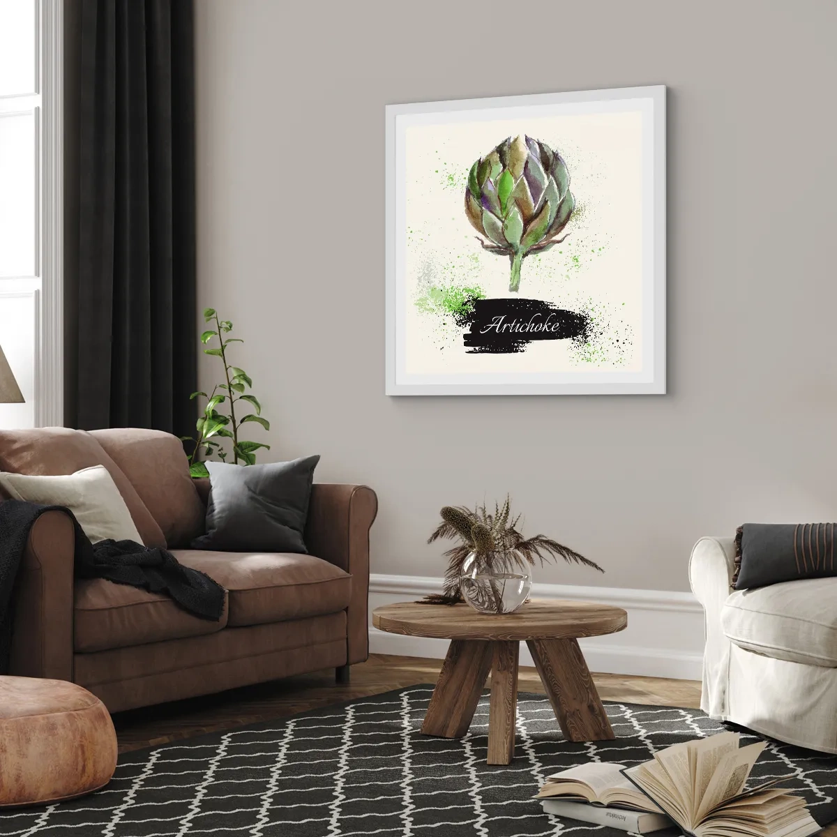 Poster in een witte lijst - Eviva-groenten! - 60x60 cm