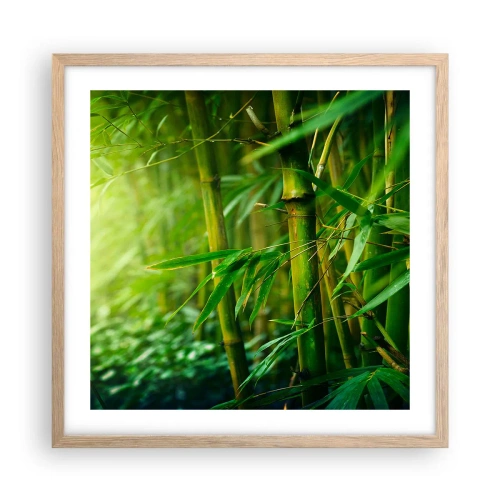 Een poster in een licht eiken lijst - Maak kennis met groen zelf - 50x50 cm