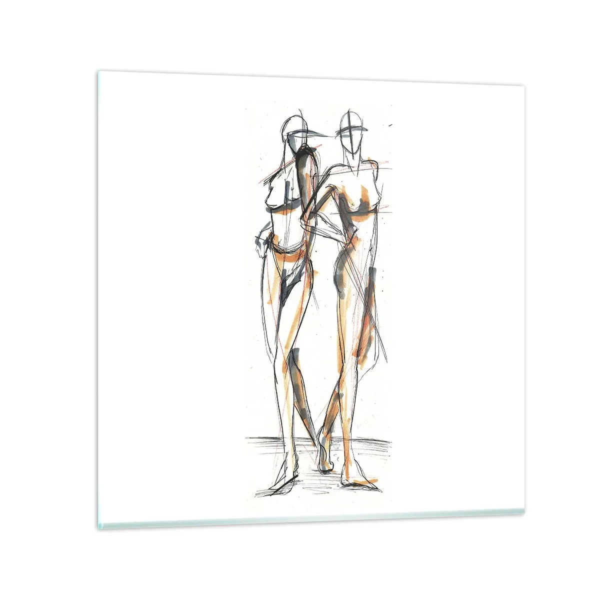 Schilderen op glas - Een studie van genade - 70x70 cm