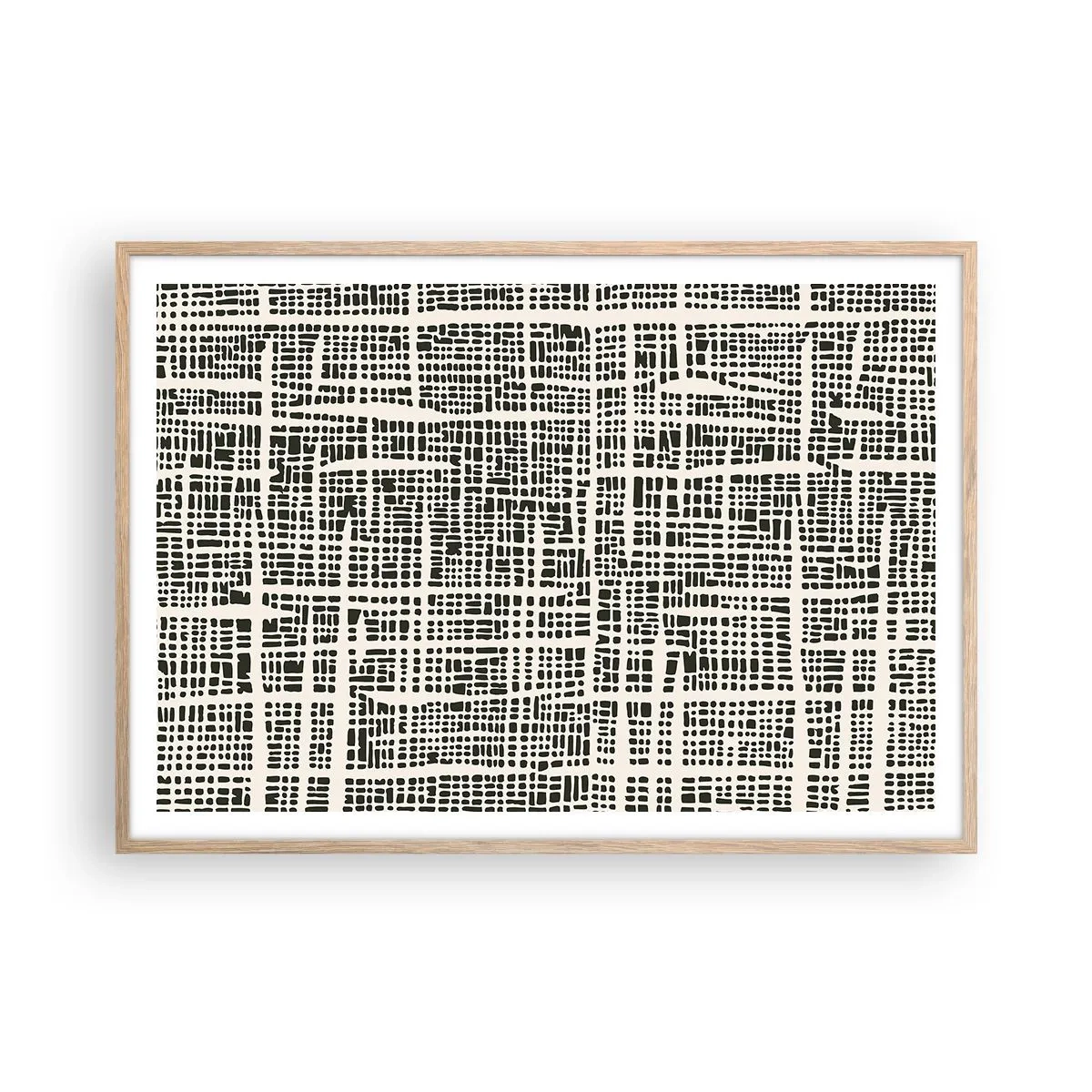 Een poster in een licht eiken lijst - Geweven compositie - 100x70 cm