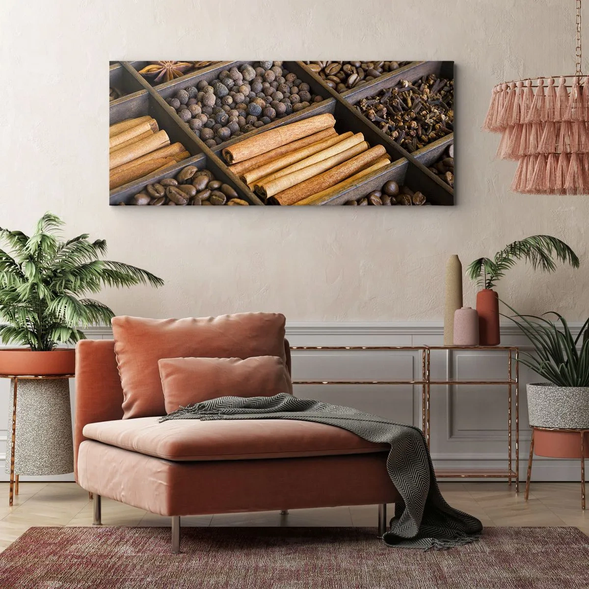 Schilderen op canvas - Een schatkist aan aroma's - 100x40 cm