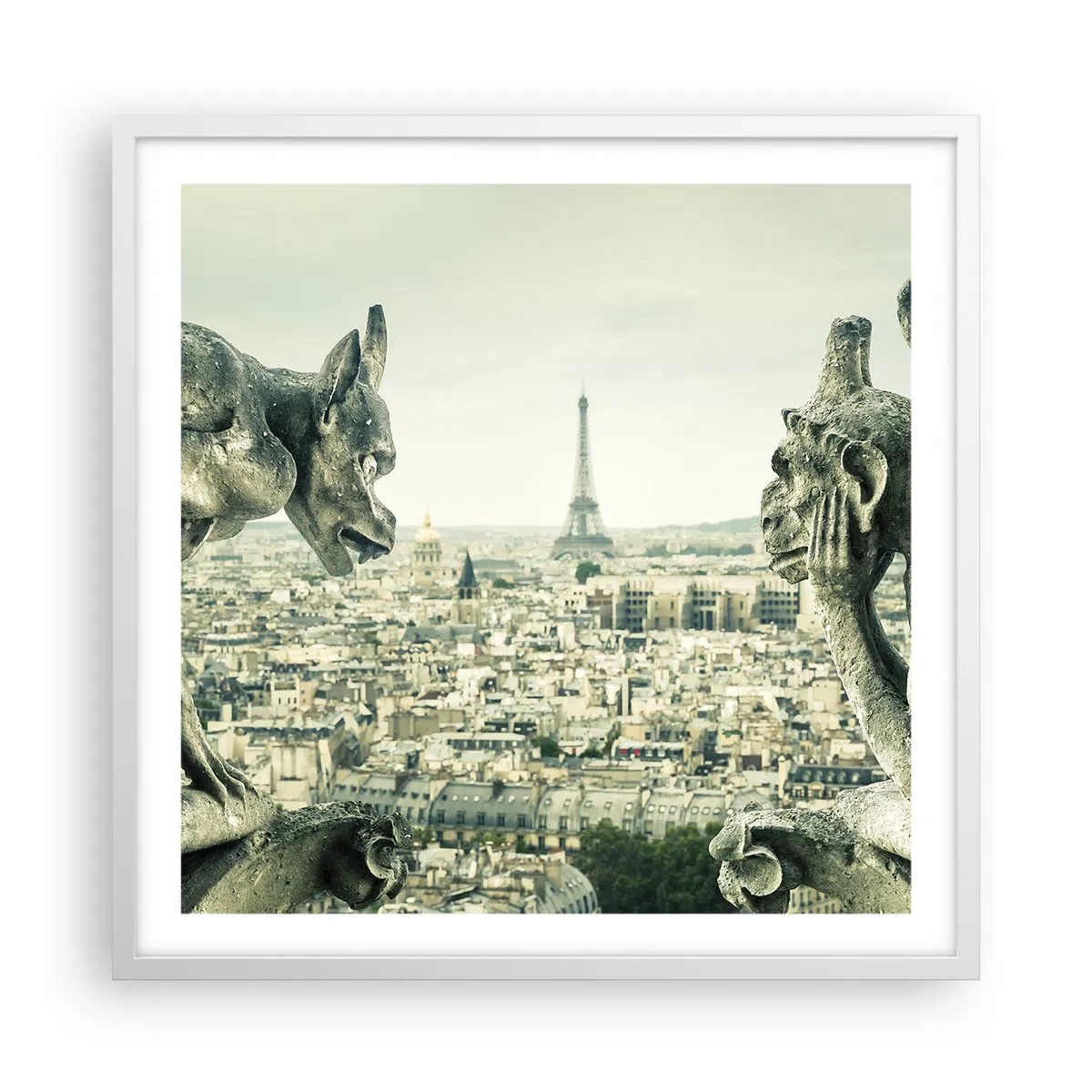 Poster in een witte lijst - Parijs' babbelen - 60x60 cm