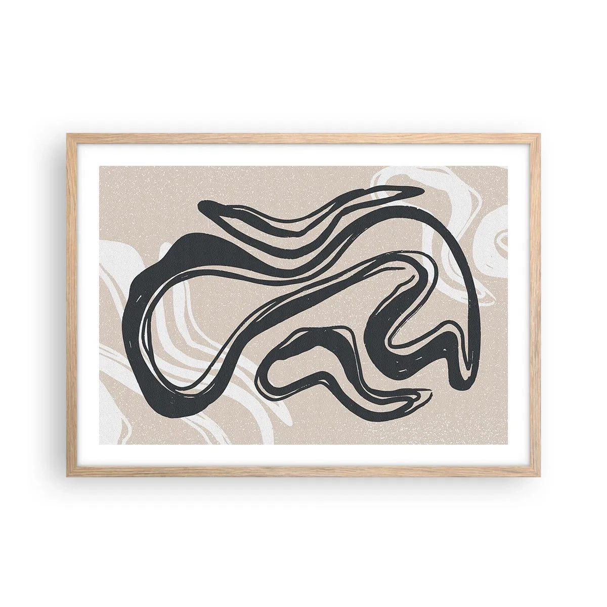 Een poster in een licht eiken lijst - Expressie vermenigvuldigd - 70x50 cm