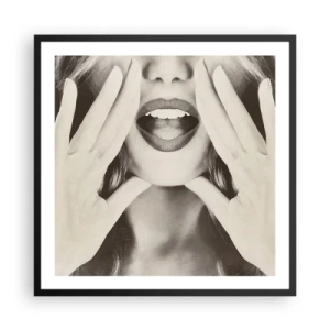 Poster in een zwarte lijst - Ik kom al! - 60x60 cm