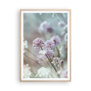 Een poster in een licht eiken lijst - Zoete filigrane kruiden - 70x100 cm