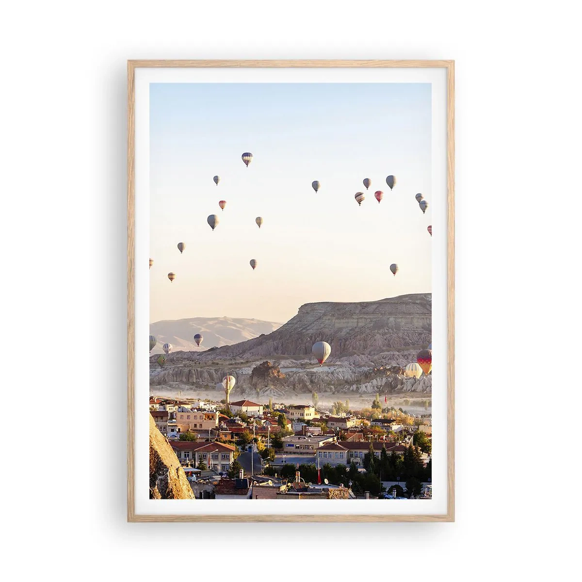 Een poster in een licht eiken lijst - Als schepen in de lucht - 70x100 cm