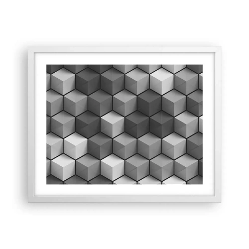 Poster in een witte lijst - Kubistische puzzel - 50x40 cm
