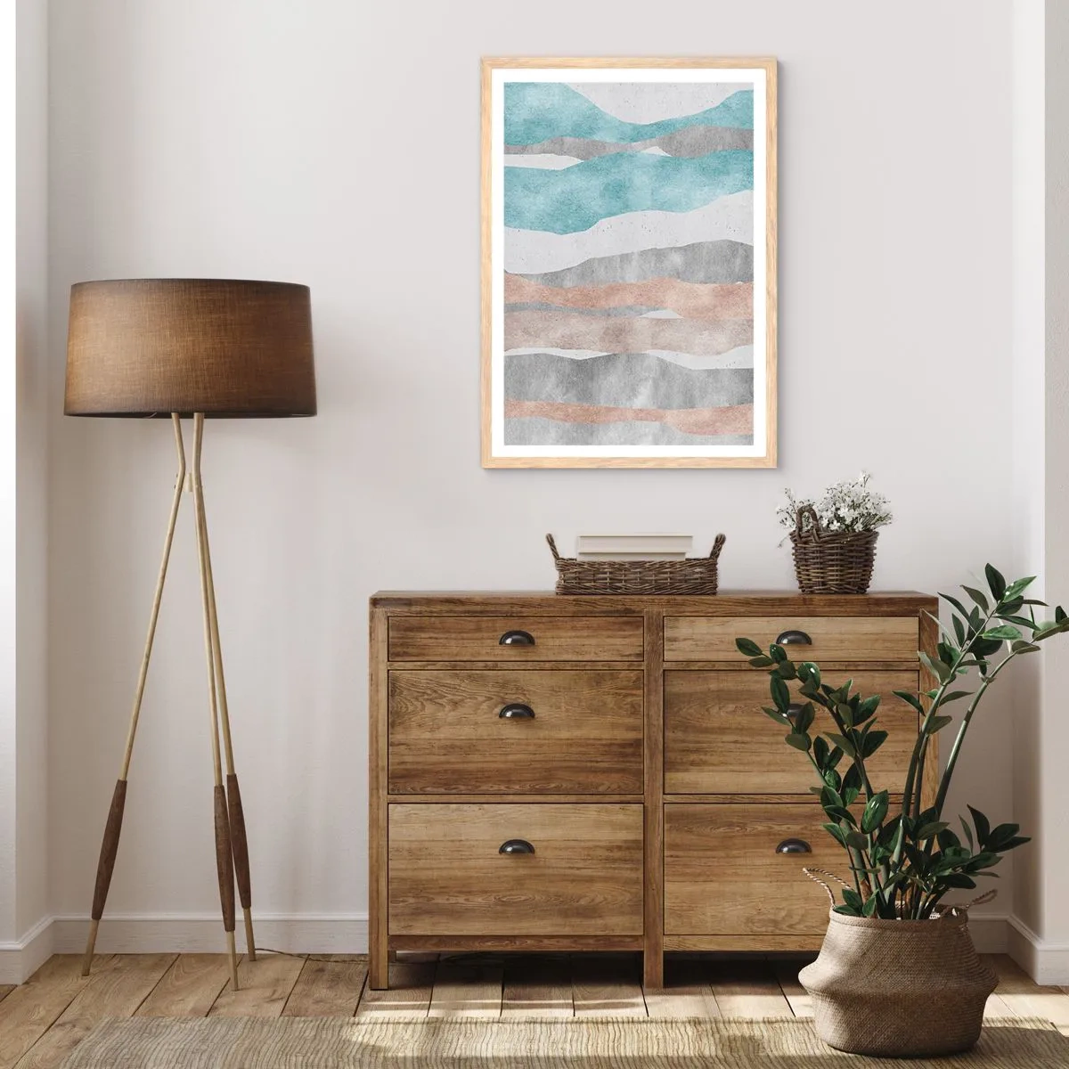 Een poster in een licht eiken lijst - Een studie van nabijheid - 61x91 cm
