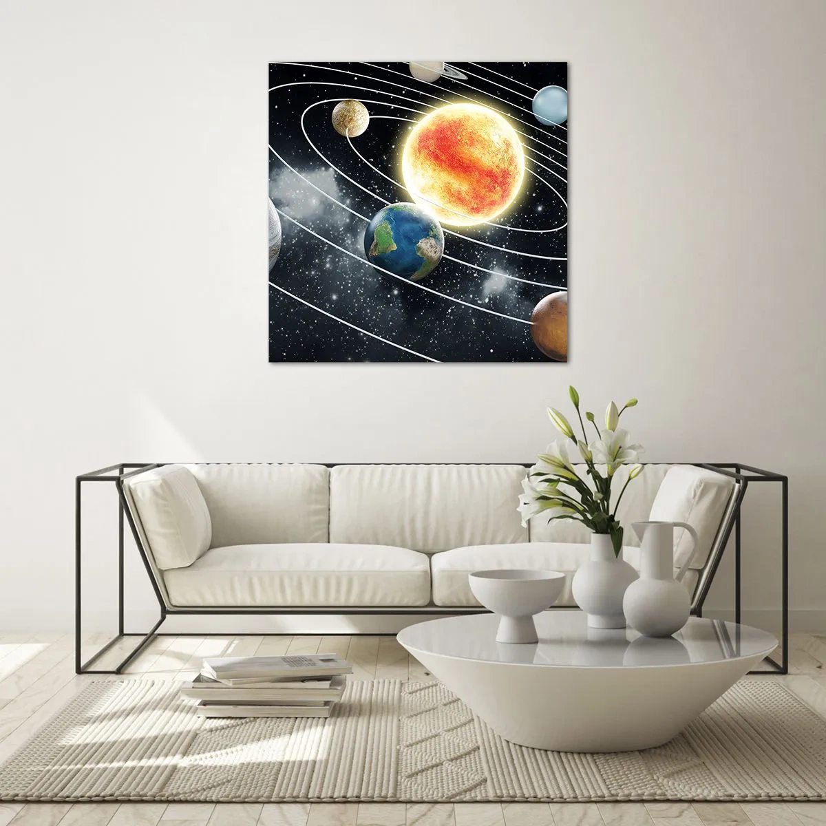 Schilderen op glas - Kosmische dans - 70x70 cm