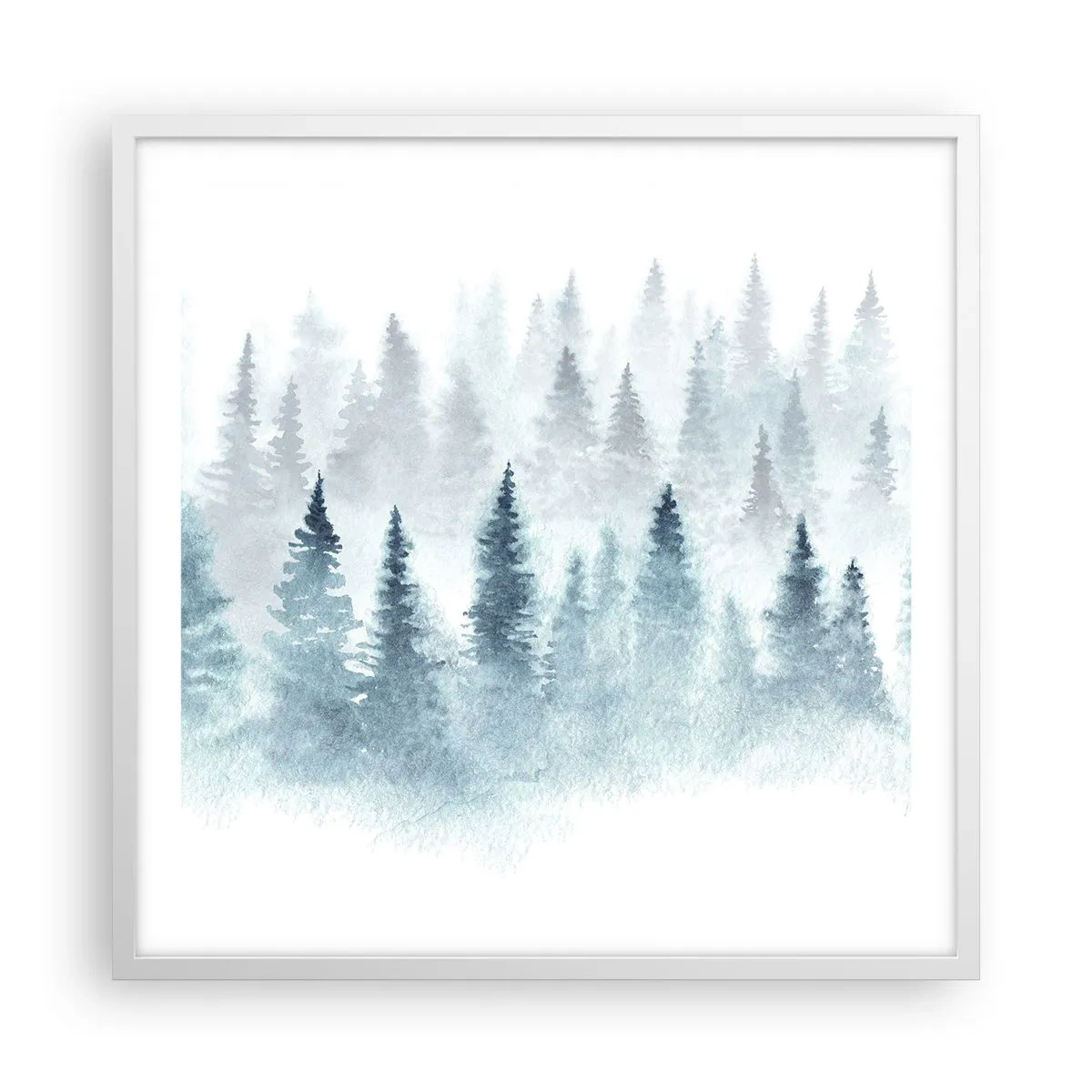 Poster in een witte lijst - Gehuld in mist - 60x60 cm