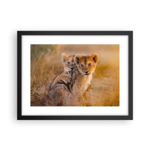 Poster in een zwarte lijst - Niet storen! We hebben plezier - 40x30 cm