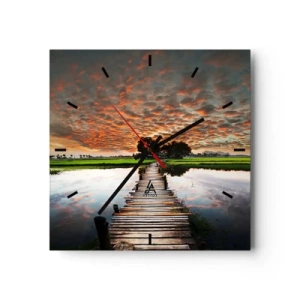 Wandklok - Klok - Strek je armen - ademen - 40x40 cm