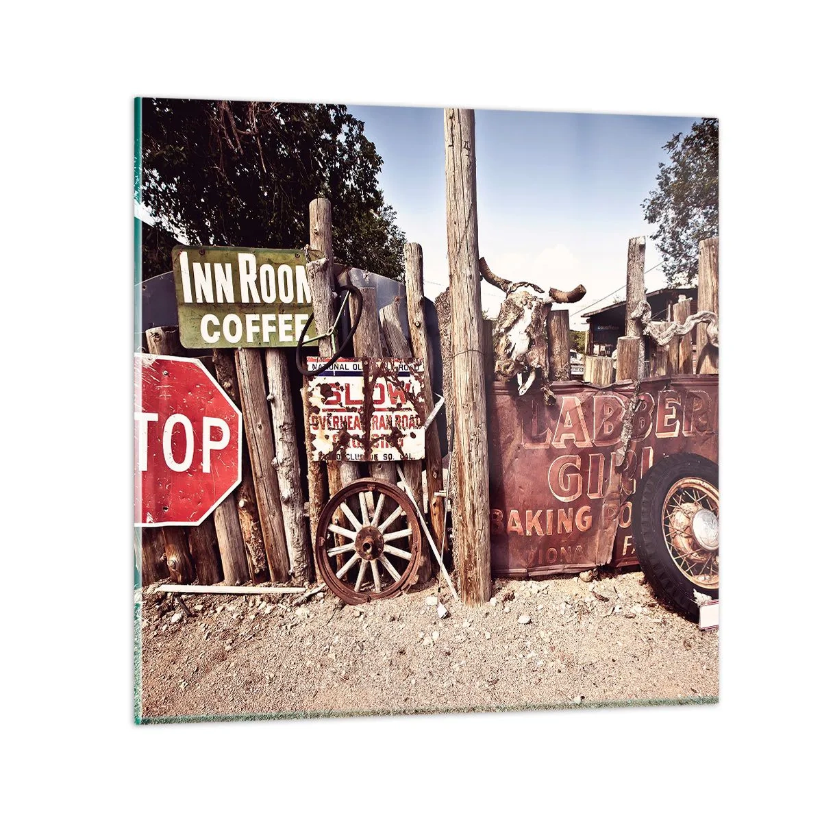 Schilderen op glas - En de tijd is gestopt - 40x40 cm