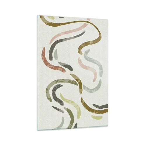 Schilderen op glas - Een vrolijke dans van abstractie - 80x120 cm