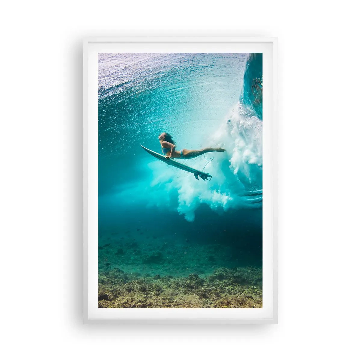 Poster in een witte lijst - Onderwaterwereld - 61x91 cm