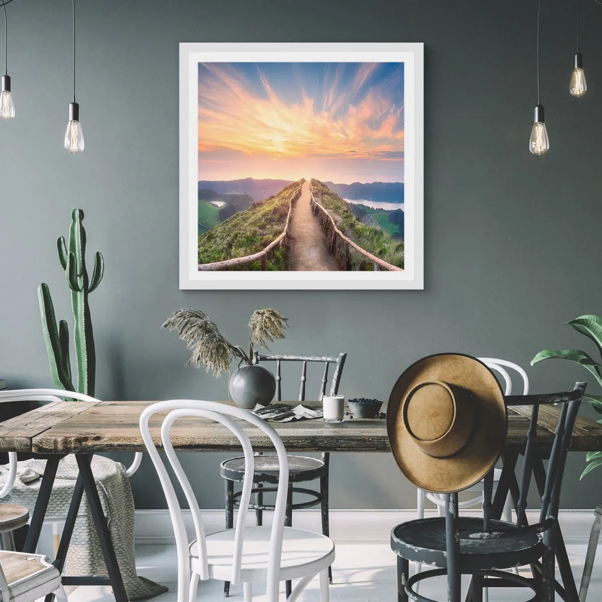 Poster in een witte lijst - Dicht bij de hemel - 40x40 cm
