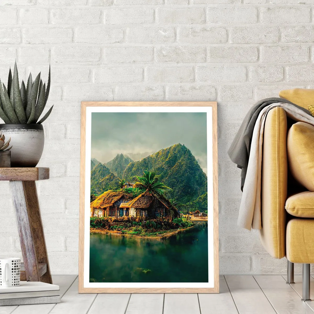 Een poster in een licht eiken lijst - Tropisch paradijs - 40x50 cm