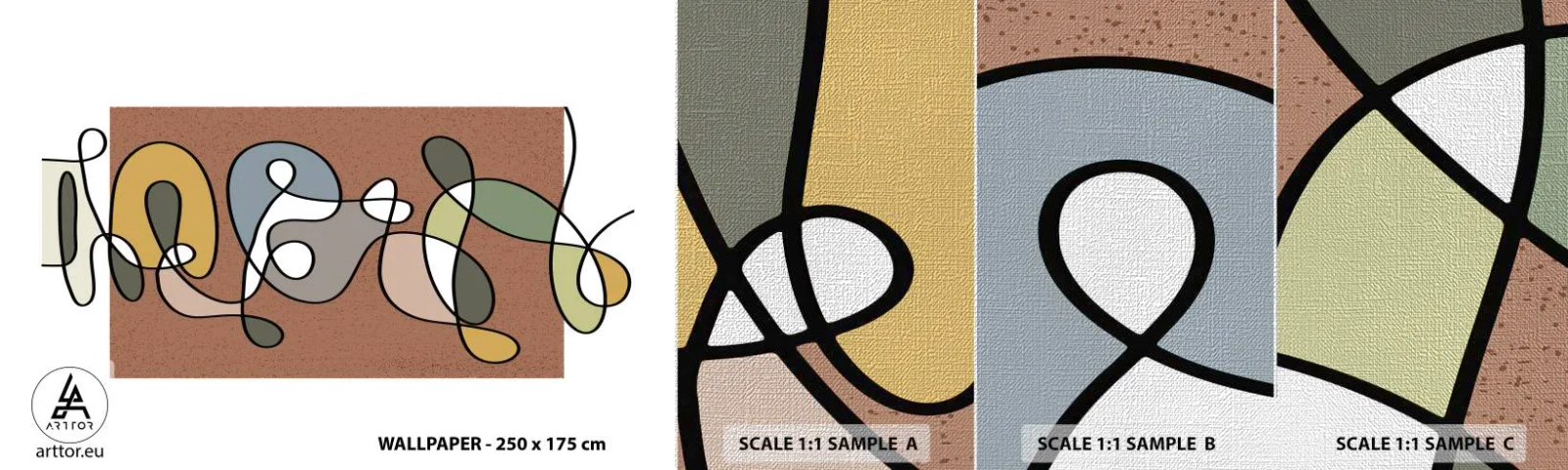 Fotobehang Monster Premium Canvas - Abstractie die het glimlachen waard is - Modern, Abstractie, Deel - 100x30 cm