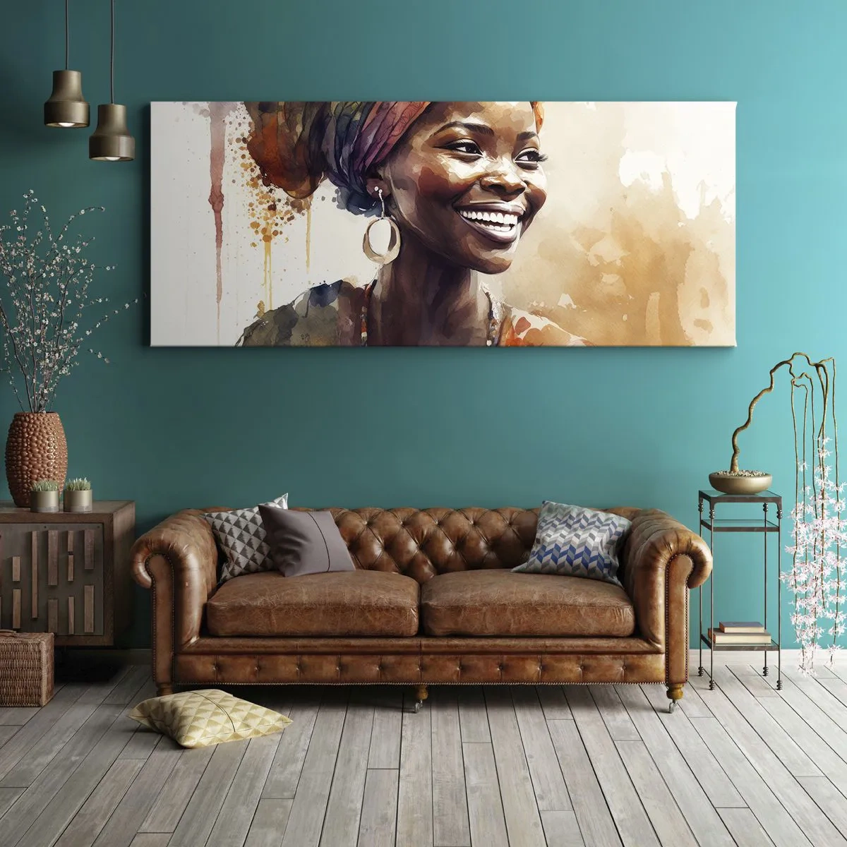 Schilderen op canvas - Afrikaanse koningin - 100x40 cm