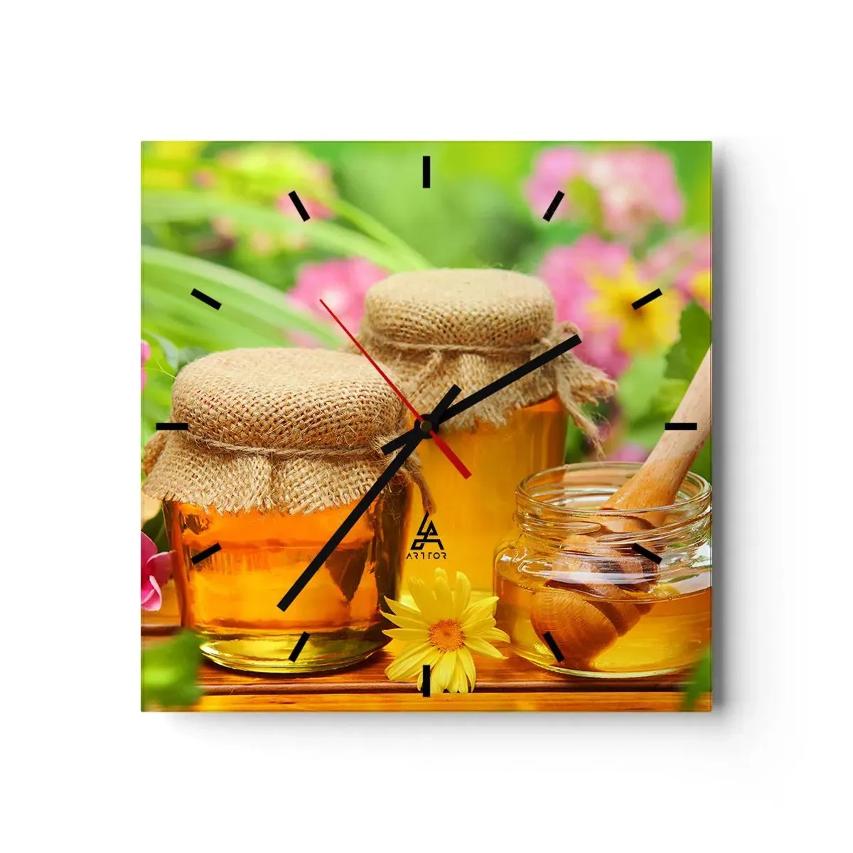 Wandklok - Klok - Zoet en bloemig - 40x40 cm