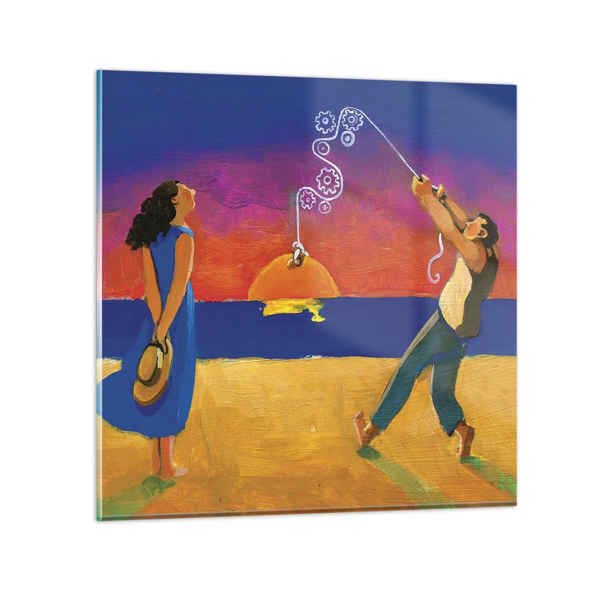 Schilderen op glas - Meer dan een sterretje uit de lucht - 70x70 cm