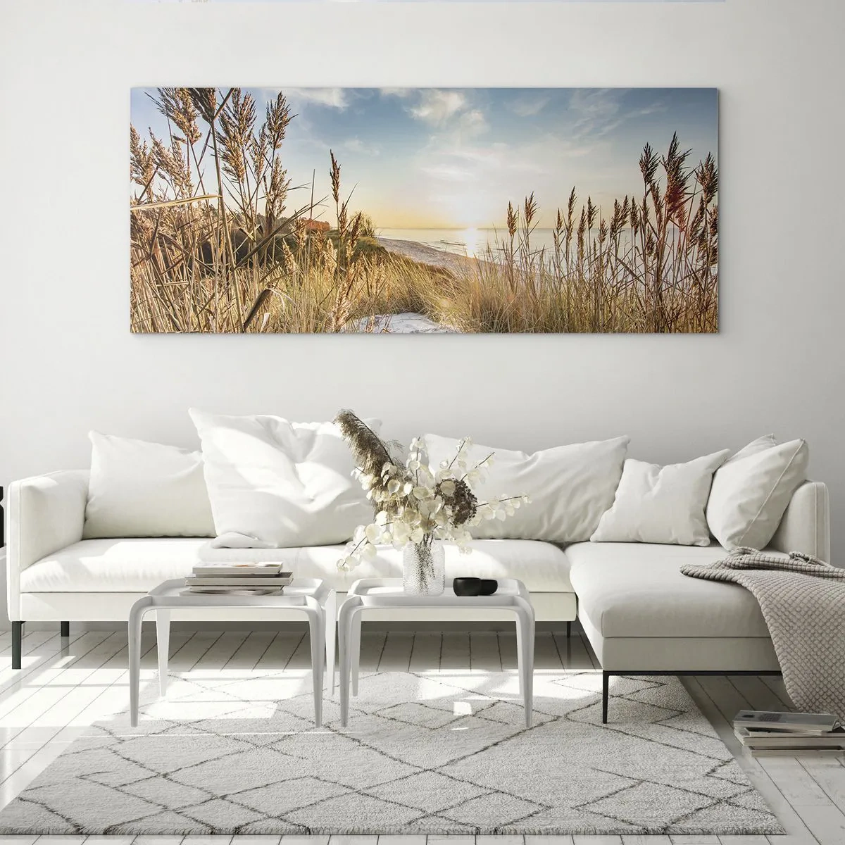 Schilderen op glas - Noord strand - 120x50 cm