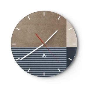 Wandklok - Klok - Een minimalistische opstelling van kleuren en lijnen in een geometrische vorm - 30x30cm - Een compositie van eenvoud en rondheid - Moderne wanddecoratie voor woonkamer, keuken en slaapkamer ARTTOR