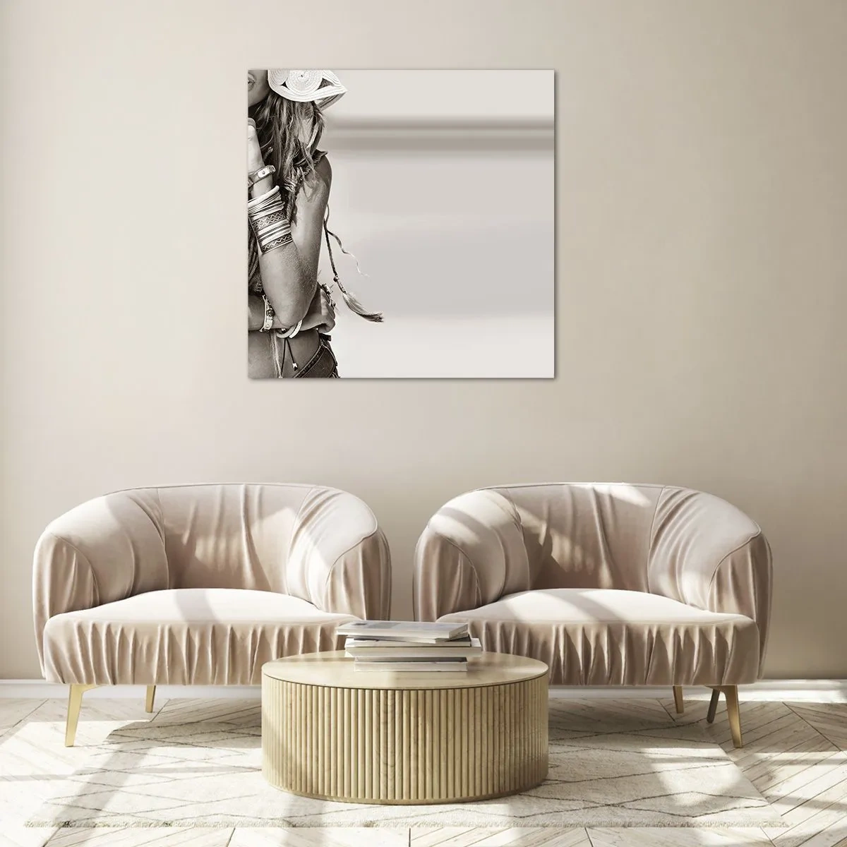Schilderen op glas - Waarom een meisje - 70x70 cm