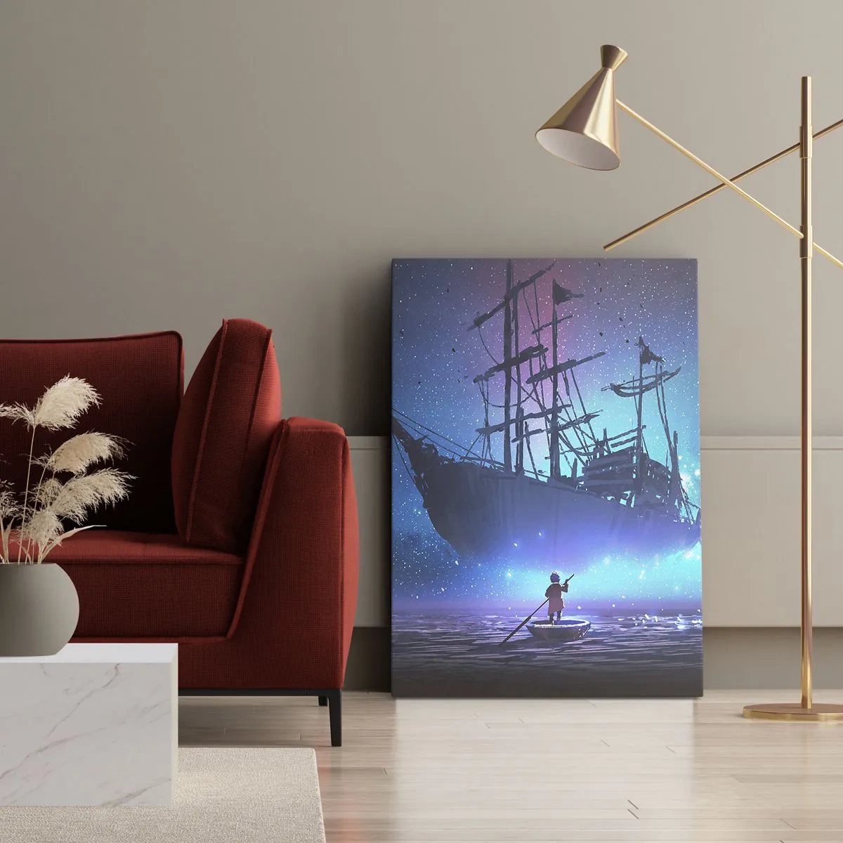 Schilderen op canvas - Ontmoeting met de mythe van de zee - 55x100 cm