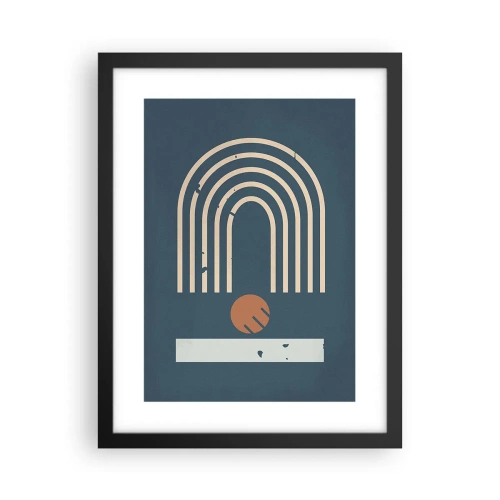 Poster in een zwarte lijst - Geometrie op de granaatappel - 30x40 cm