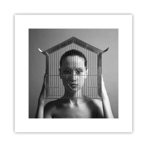 Poster - Een ietwat surrealistisch portret - 30x30 cm