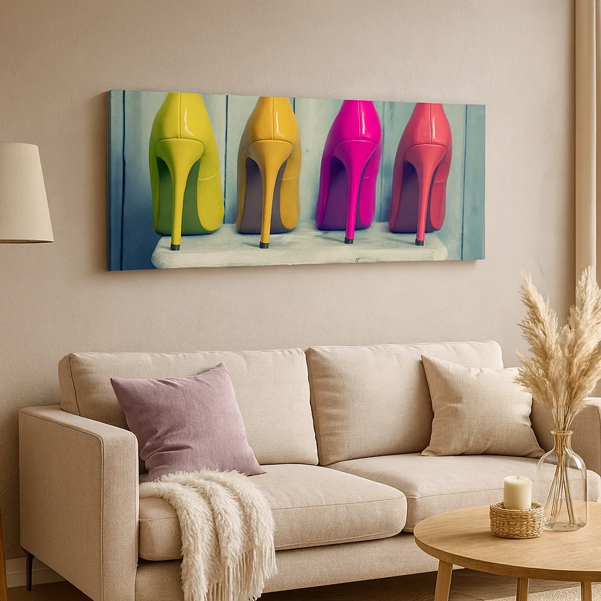 Schilderen op canvas - Loop op de regenboog - 30x30 cm