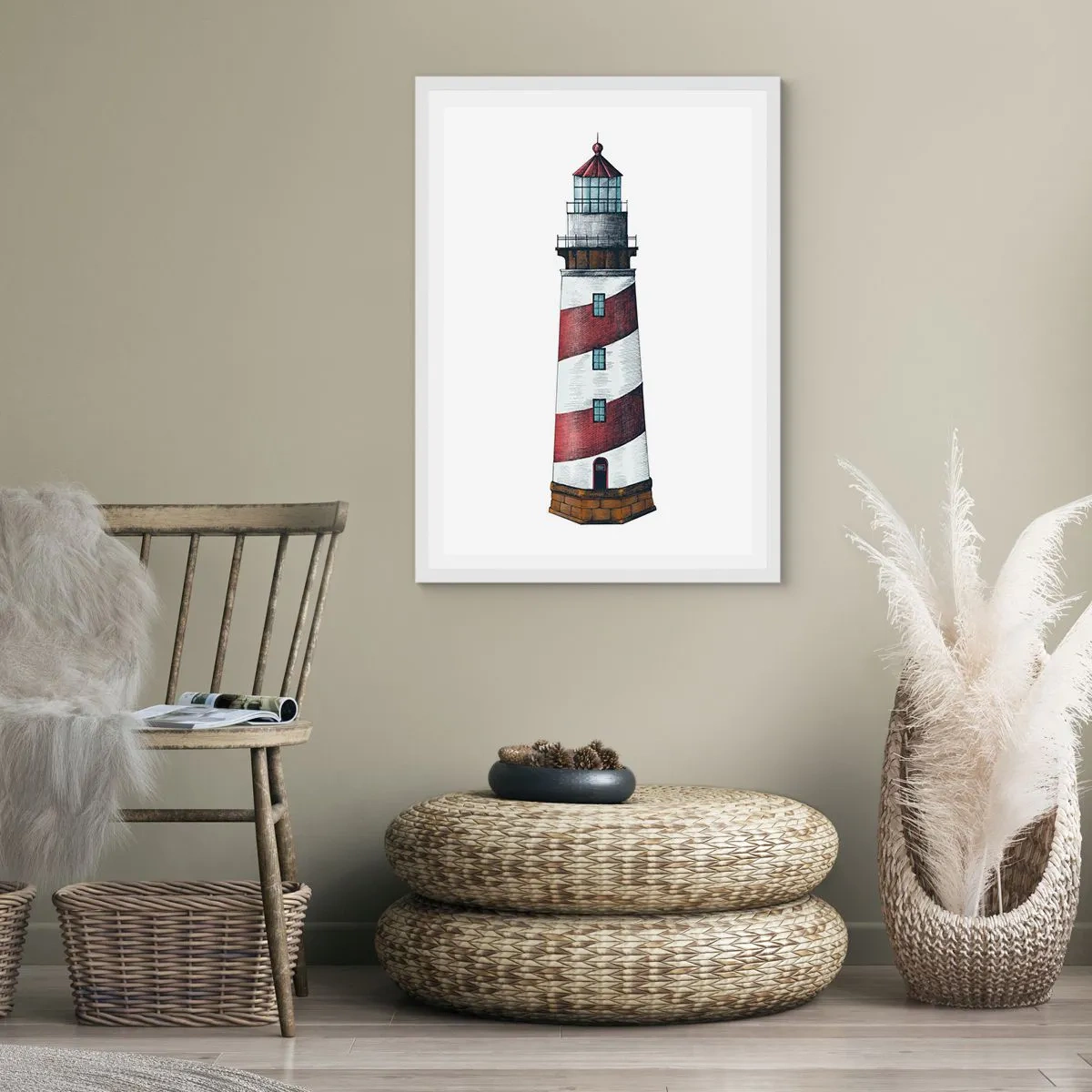 Poster in een witte lijst - Altijd op zijn hoede - 70x100 cm