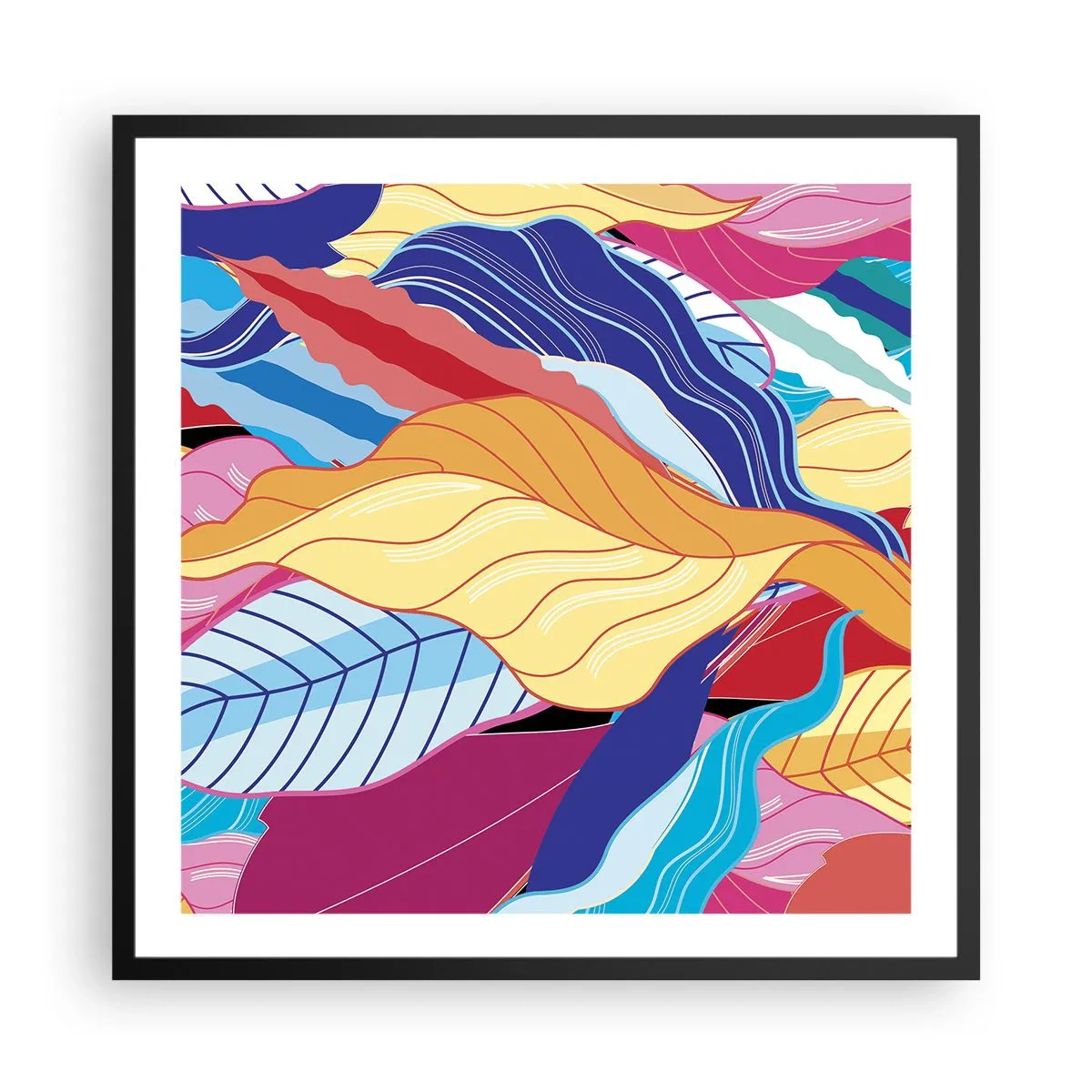 Poster in een zwarte lijst - Een kleurrijke puinhoop - 60x60 cm