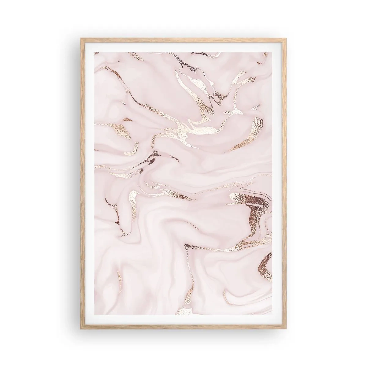 Een poster in een licht eiken lijst - In een roze sjaal - 70x100 cm