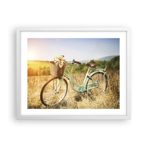 Poster in een witte lijst - Ik blijf hier nog even - 50x40 cm