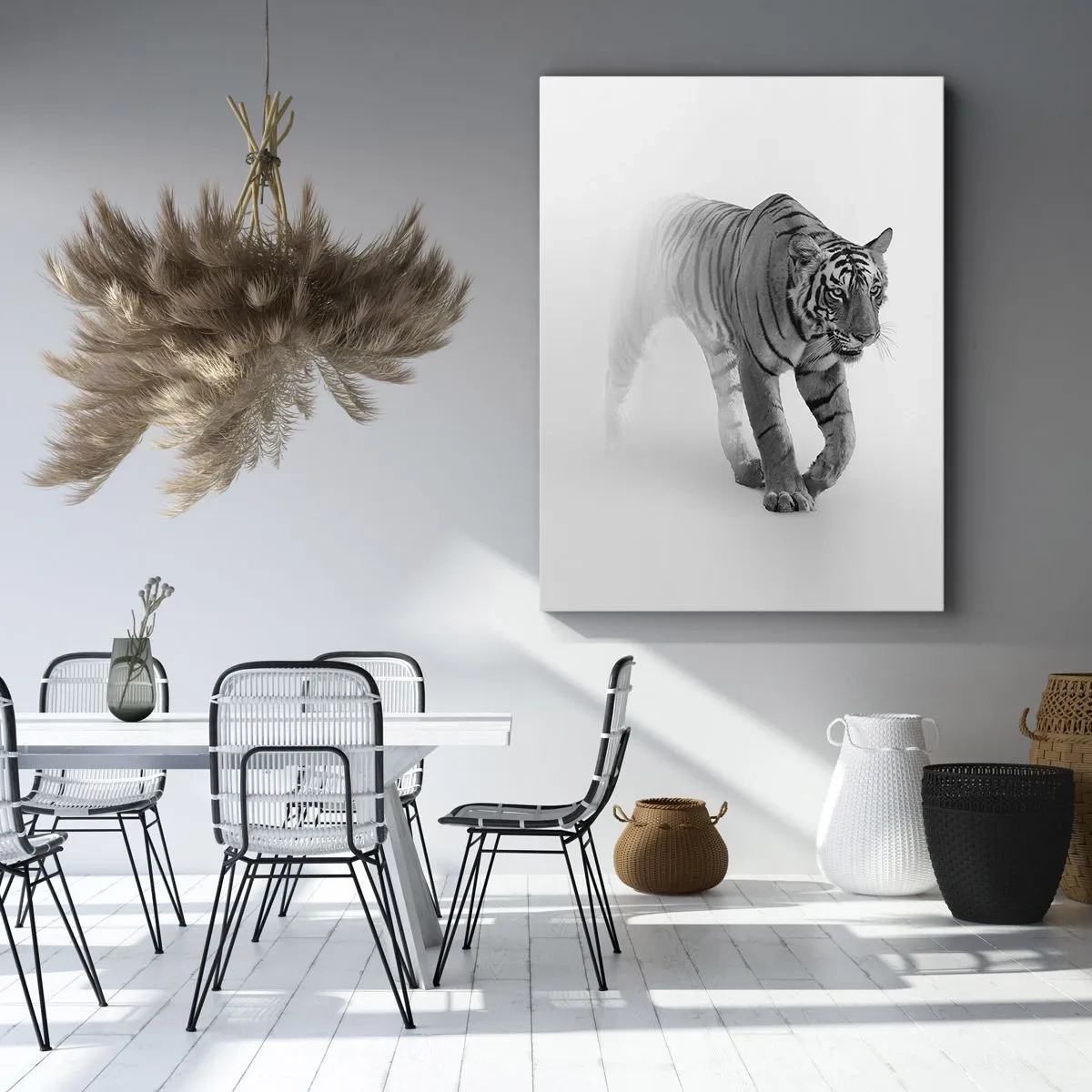 Schilderen op canvas - Gehurkt in de mist - 50x70 cm