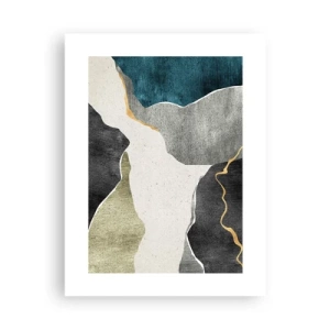 Poster - Mozaïekcompositie met gouddraad - 30x40 cm