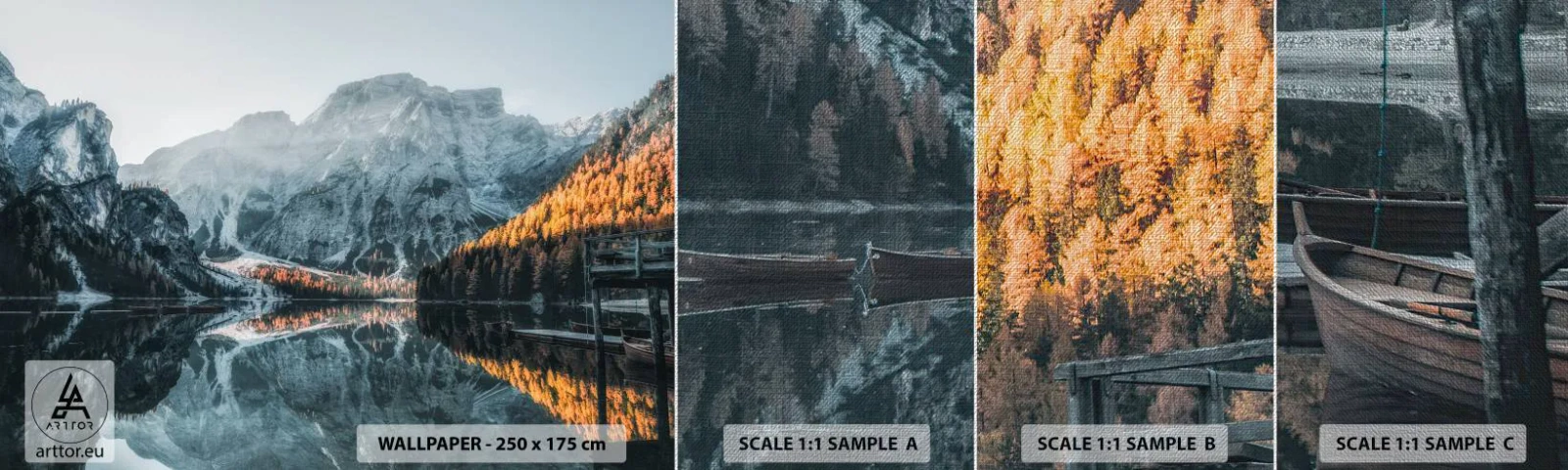 Fotobehang Monster Premium Canvas - Spiegel landschap - Landschap, Bergen, Meer - 100x30 cm