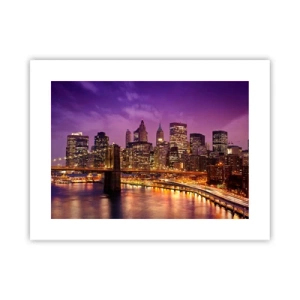 Poster - Violet-goud Manhattan - 40x30 cm