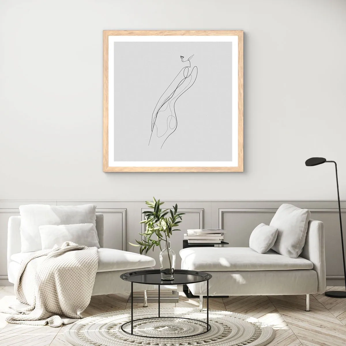 Een poster in een licht eiken lijst - Gewoon een belofte - 50x50 cm