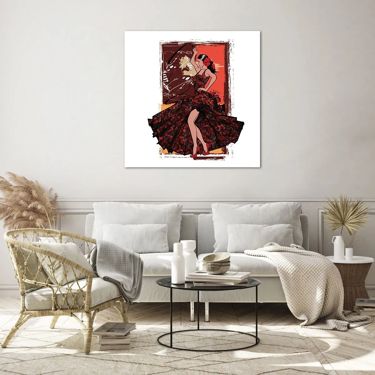 Schilderen op glas - Op het ritme van het hart - 70x70 cm