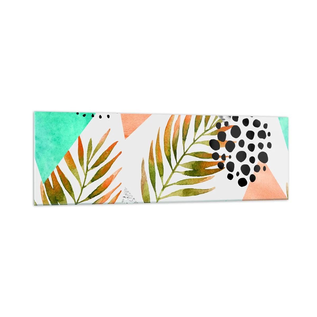 Schilderen op glas - Decoratie met palmblad - 160x50 cm