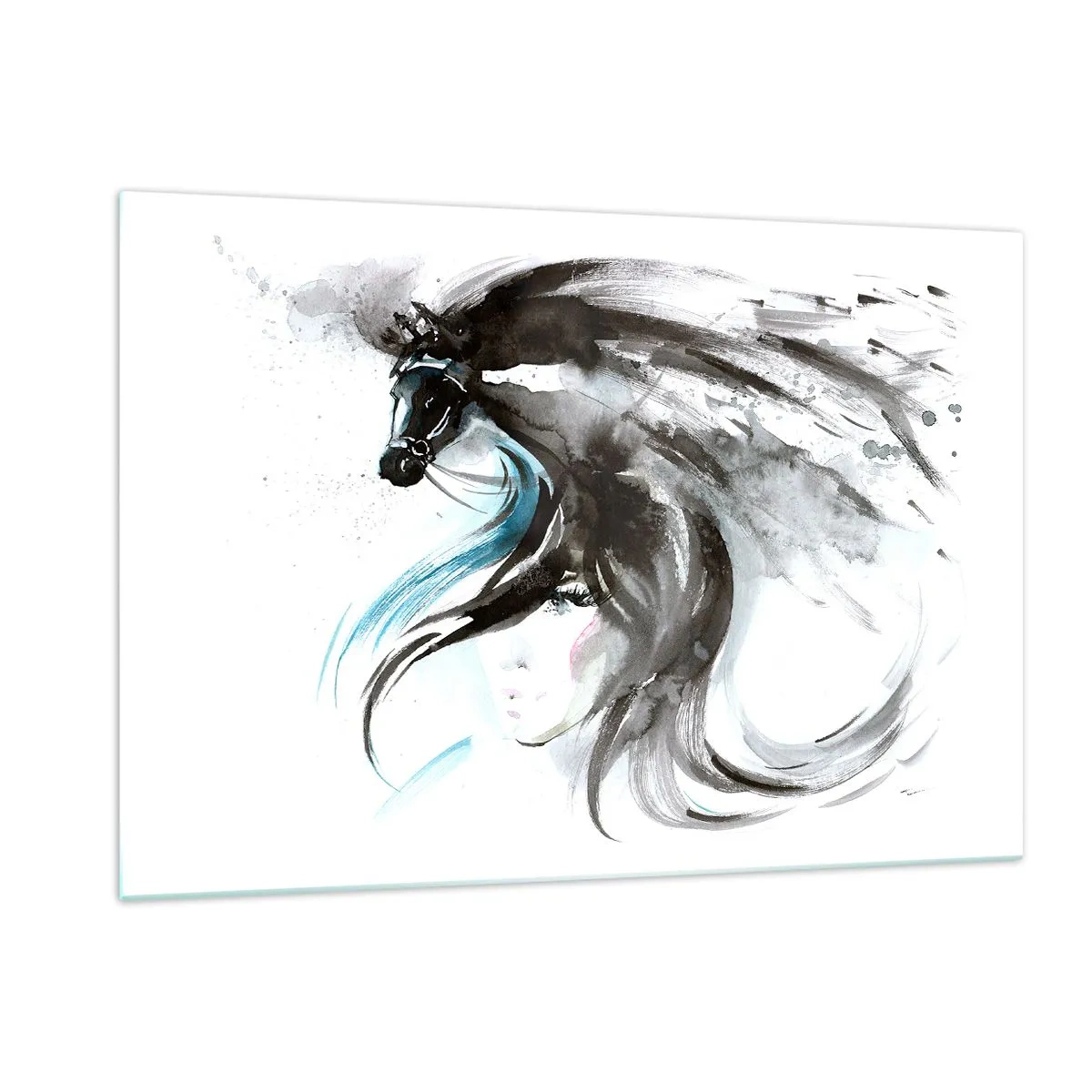 Schilderen op glas - Galop van de Zwarte Prins - 120x80 cm