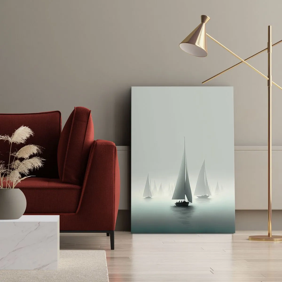 Schilderen op canvas - Van mist gebouwd - 55x100 cm