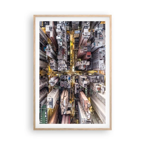 Een poster in een licht eiken lijst - Groeten uit Hong Kong - 61x91 cm