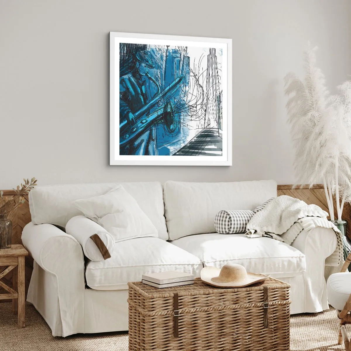 Poster in een witte lijst - Stedelijke Rapsodie - 30x30 cm